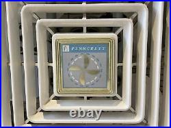 Vintage PENNCREST 9114 Box Fan Art Deco Retro Thermostat Reversible + Box RARE