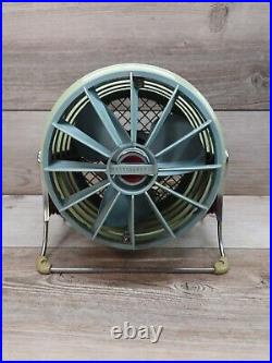 Vintage Retro Westinghouse Floor Fan Riviera Green Blue 2 Tone Made In USA