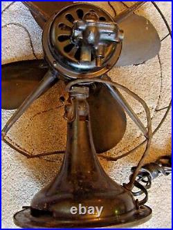 Vintage Robbins & Myers 1924 Desk Fan 3-Speed WORKS Oscillator Arm Missing 16