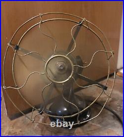Vintage Robbins & Myers Fan, Tilt Head, Adjustable Feature, Brass Blade & Cage