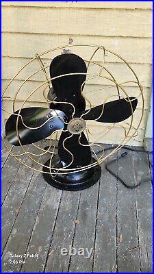 Vintage Robbins & Myers Fan, Tilt Oscillating Brass Cage