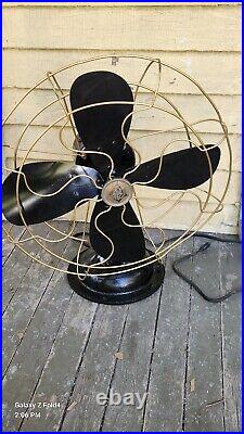 Vintage Robbins & Myers Fan, Tilt Oscillating Brass Cage