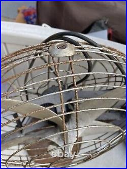 Vintage Roto-Beam Air Circulator Floor Fan Wire Cage For Restoration