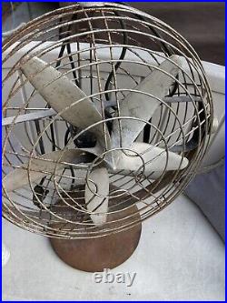 Vintage Roto-Beam Air Circulator Floor Fan Wire Cage For Restoration