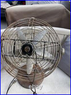 Vintage Roto-Beam Air Circulator Floor Fan Wire Cage For Restoration