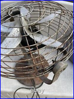 Vintage Roto-Beam Air Circulator Floor Fan Wire Cage For Restoration