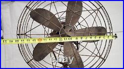 Vintage Roto-Beam Model 120-P Air Circulator Floor Fan Wire Cage works