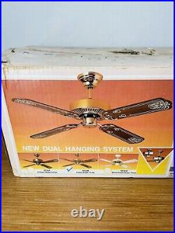 Vintage SMC 42 Park Ave II Dual Mounting System Decorative Ceiling Fan Wood NOS