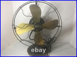 Vintage Star Rite 4 Blade Brass Fan, 3 Speed Rotating, 13 Across