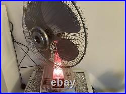 Vintage Toshiba 16 4 Blade Metal Electric Fan With Night Light Desktop RARE