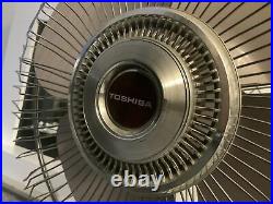 Vintage Toshiba 16 4 Blade Metal Electric Fan With Night Light Desktop RARE