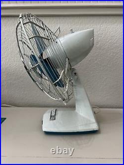 Vintage Toshiba Electric Fan Oscillating ES-5B Age of Flight Metal MCM Read Desc