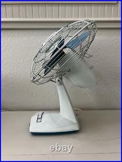 Vintage Toshiba Electric Fan Oscillating ES-5B Age of Flight Metal MCM Read Desc