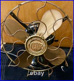 Vintage Victor 1893 Antique Brass Fan, AC Fan motor, Western Electric. Co