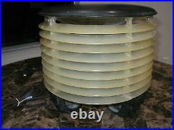 Vintage WELCH Air Flight LUCITE 360 degree 3 Speed Hassock Fan Ottoman Drum USED