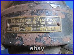 Vintage Western Electric 7804 Brass Blade 12 Electric Fan for restoration