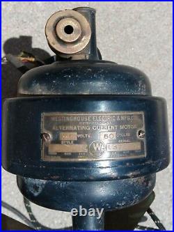 Vintage Westinghouse Electric Tank Type 4 Blade Brass Fan 3 Speed 64848G Working