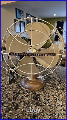 Vintage Westinghouse Oscillating Fan Cat#10 LA 4 Art Deco Part #Y-4697 Works Gre