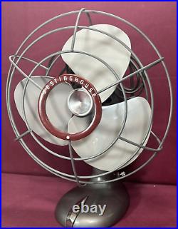 Vintage Westinghouse fan Electric 10 2 Speed Oscillating Art Deco Works Great