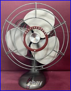 Vintage Westinghouse fan Electric 10 2 Speed Oscillating Art Deco Works Great