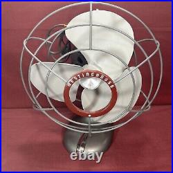 Vintage Westinghouse fan Electric 10 2 Speed Oscillating Art Deco Works Great