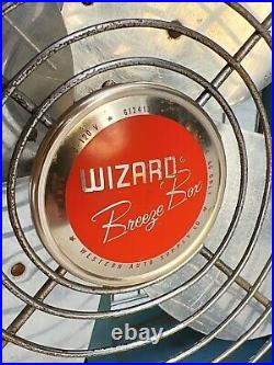 Vintage Wizard Breeze Box by Western Auto Box Fan 6J2413 Gramix