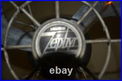 Vintage Zephyr Floor Fan Streamline Moderne Cast Aluminum Blades 1935 R. Budlong