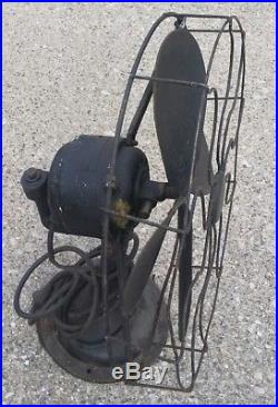 Vintage antique 1910s oscillating WESTINGHOUSE Fan brass blade HEAVY BASE works
