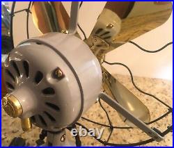 Vintage antique GE GENERAL ELECTRIC c1922 fan restored brass blade