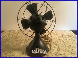 Vintage antique menominee clam shell electric fan 1918 8 blade