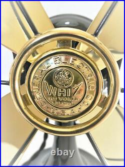 Vintage antique1919 9 GE Whiz All Cast Electric Fan Brass Blade Custom Cage