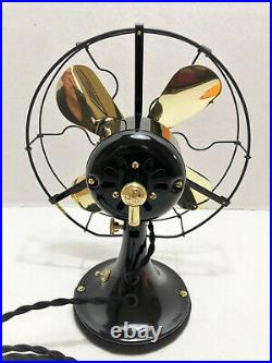 Vintage antique1920's 9 GE Whiz Electric Fan Brass Blade Custom Cast Base