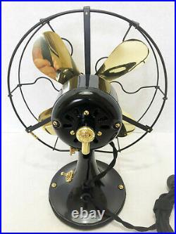 Vintage antique1920's 9 GE Whiz Electric Fan Brass Blade Custom Cast Base