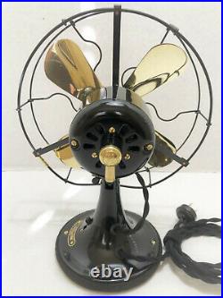 Vintage antique1920's 9 GE Whiz Electric Fan Brass Blade Restored
