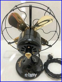 Vintage antique1920's 9 GE Whiz Electric Fan Brass Blade Restored