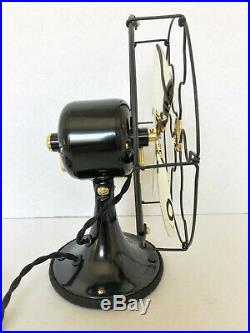 Vintage antique1920s 9GE Whiz Fan Brass Blades Sationary Variable Speed Switch