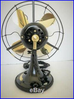 Vintage antique1920s 9GE Whiz Fan Staionary With Brass Blades Restored L@@K
