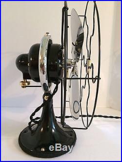 Vintage antique1920s ge 10 inch oscillating two speed fan (Restored) NICE LOOK