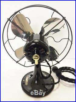 Vintage antique1929 GE 10 in Fan Electric Polished Alum Blades Restored L@@K