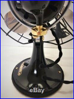 Vintage antique1929 GE 10 in Fan Oscillating Polished Al Blades Restored L@@K
