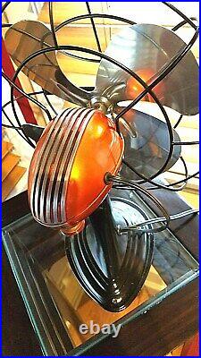 Vintage1950's Westinghouse Electric Fan Art Deco, Candy Orange, Refurbished