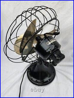 Vtg 1934 4 Blade General Electric Co. 49X491 Oscillating 3 Speed 12 Fan Nice