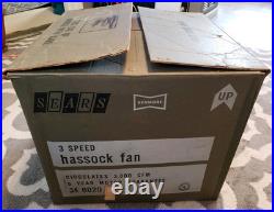 Vtg 60's Sears Kenmore 3 Speed Hassock Fan NICE in Box 317.80201