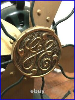 Vtg Antique 12 GE Fan Not working for Repair Brass GENERAL ELECTRIC Emblem