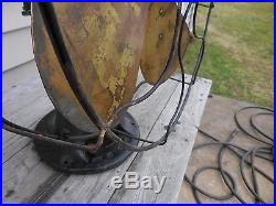 Vtg / Antique Emerson 27048 Brass Blade Fan DC Direct Current Parts / Repair