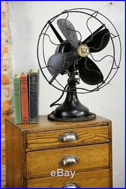 Vtg Antique Robbins & Myers Fan 12 Blades 3 speed oscillating Industrial cage