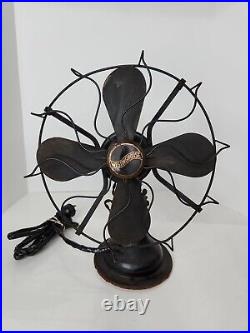 Vtg Antique Westingouse 457678 Oscillating Fan with 10 Blades, Parts Or Repair
