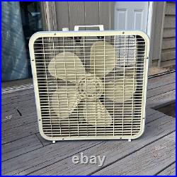 Vtg Kmart 22 Metal 5-Blade 3-speed Box Fan 209047 Robin Egg Blue WORKS GREAT