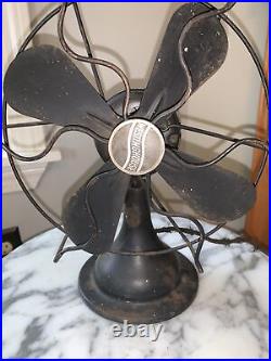 Vtg Oscillating Multi Speed Tabletop Cast Iron Cage Fan Westinghouse GE