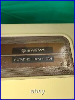 Vtg Sanyo Box Fan 3 Speed Turbine EF-360 Rotating Louvre Fan Works With box VG